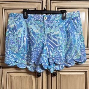 Lilly Pulitzer Buttercup Stretch Shorts, Blue Haven, Hey Hey Soleil